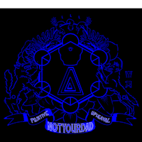 a blue crest with the letter a on it